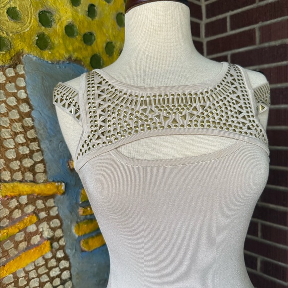 Bebe Cream Knit Bodycon Dress - Picture 3 of 11